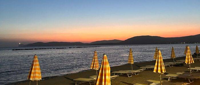 Travels With Angela And Matt Sunset over beach, Alghero, Sardinia