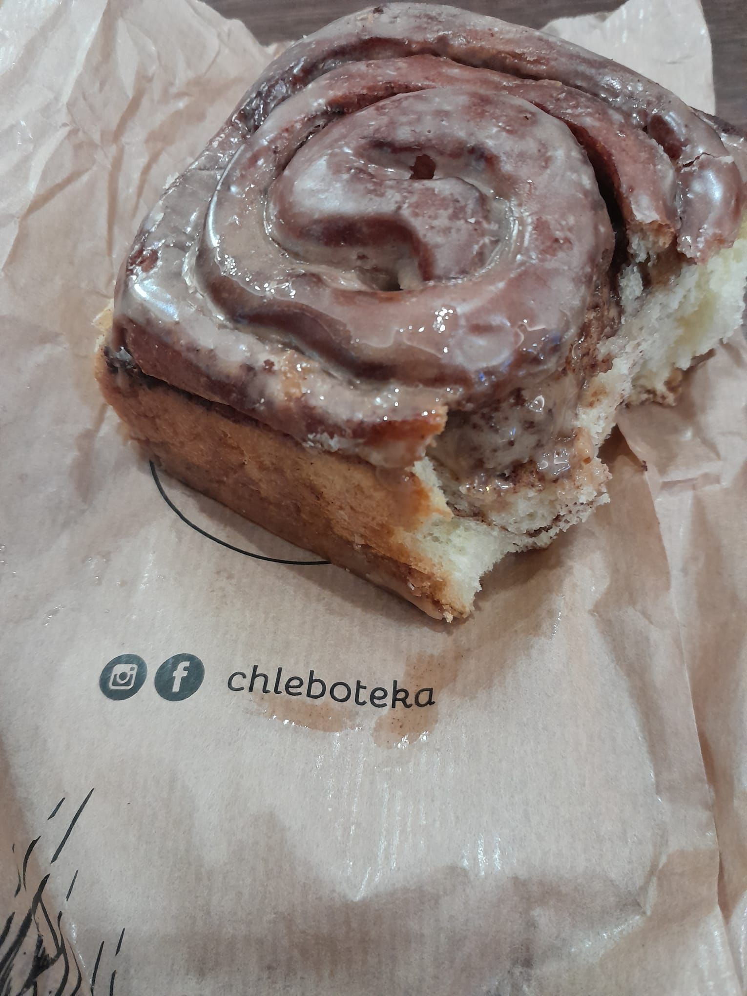 Large Cinnamon Bun from bakery in Wroclaw